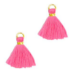 Quaste Perlen 1cm Gold-neon pink