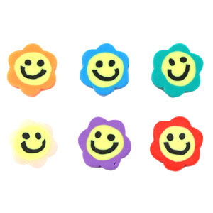 Perlen Polymer Blume Smiley Multicolour