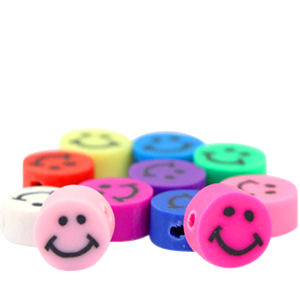 Perlen Polymer Smiley Multicolour
