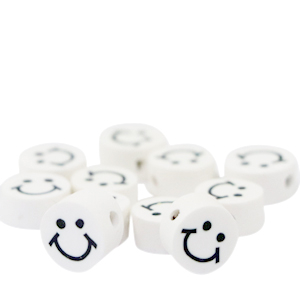Perlen Polymer Smiley White
