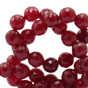 8 mm Perlen Naturstein Jade Facett geschliffen Bordeaux red