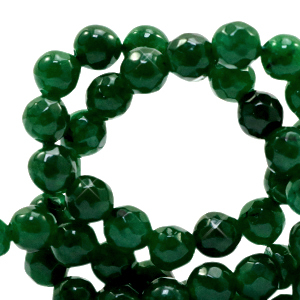 6 mm Perlen Naturstein Jade Facett geschliffen Agata green