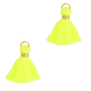 Quaste Perlen 1.5cm Gold-neon yellow