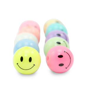 8 mm Perlen aus Acryl Smiley Multicolour