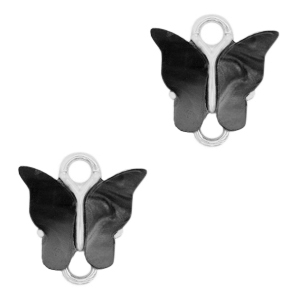 Anh&auml;nger aus Resin Zwischenst&uuml;ck butterfly Silver-anthracite