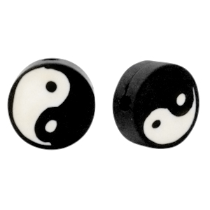 Perlen Polymer Yin & Yang Black-white