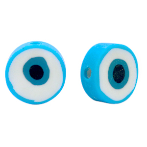 Perlen Polymer Evil Eye Light blue