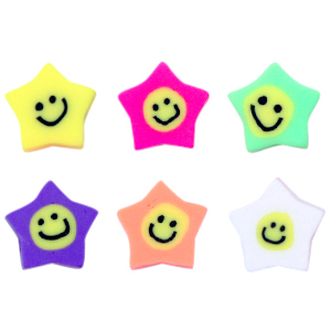 Perlen Polymer Star Smiley Multicolour