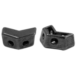 Perle Metall DQ Duo Beads Arrow Silber anthrazit (Nickelfrei)