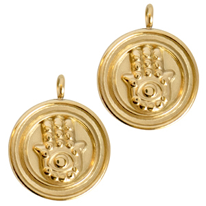 Anh&auml;nger aus Stainless Steel - Rostfreiem Stahl Hamsa Hand Gold