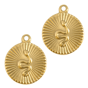 Anh&auml;nger aus Stainless Steel - Rostfreiem Stahl Snake Gold