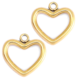 Anh&auml;nger aus Stainless Steel - Rostfreiem Stahl Heart Gold