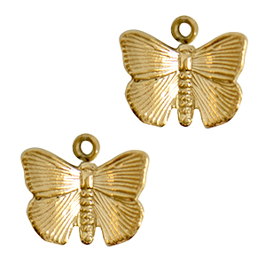 Anh&auml;nger aus Stainless Steel - Rostfreiem Stahl Butterfly Gold
