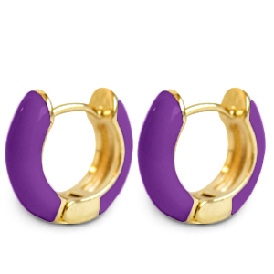 Musthave Ohrringe Creolen Enamel 15mm Purple-gold
