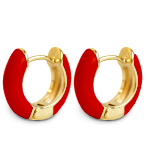 Musthave Ohrringe Creolen Enamel 15mm Red-gold