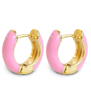Musthave Ohrringe Creolen Enamel 15mm Pink-gold