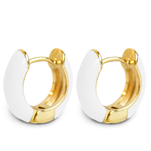 Musthave Ohrringe Creolen Enamel 15mm White-gold