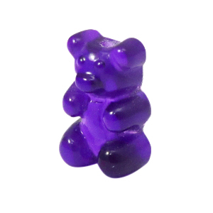 Anh&auml;nger aus resin Gummi Bear Purple