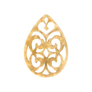 Anh&auml;nger Resin Tropfen Barock 38x27mm Semolina beige