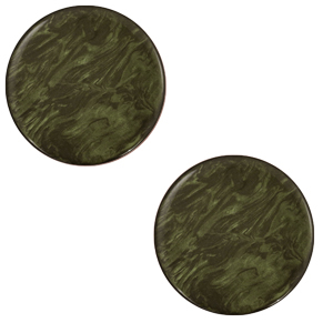 12 mm flach Polaris Elements Cabochon Lively Army green