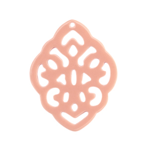 Anh&auml;nger aus Resin Barock Rhombus Vintage pink