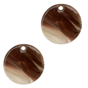 Anh&auml;nger aus Resin 12mm rund Mixed brown