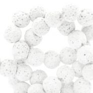 6mm Perlen Naturstein Lava matt White