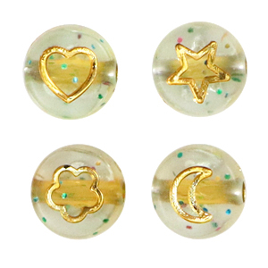 Acryl Buchstaben Icon Transparent glitter-gold