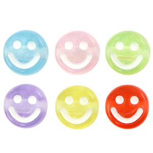 Acryl Buchstaben Smiley Multicolour transparent