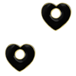 TQ Metall Brass Anh&auml;nger heart Gold-black