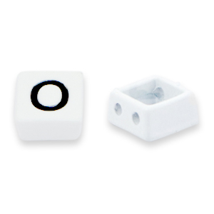 Tile bead O White-black
