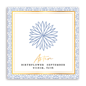 Karten f&uuml;r Schmuck Geburtsblume September-Aster Soft blue