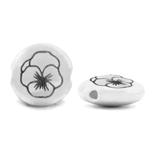 Perle Metall DQ Geburtsblume Februar-Violett Antik silber (Nickelfrei)