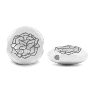 Perle Metall DQ Geburtsblume Januar-Nelke Antik silber (Nickelfrei)