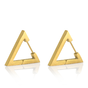Stainless Steel - Rostfrei Stahl Ohrringe Triangle Gold