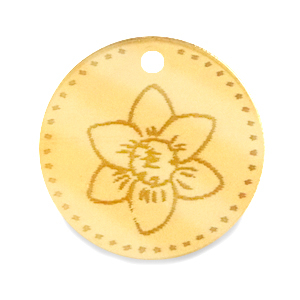 Anh&auml;nger Plexx 20mm Geburtsblume Dezember-Narzisse Gold