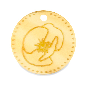 Anh&auml;nger Plexx 20mm Geburtsblume August-Mohnblume Gold