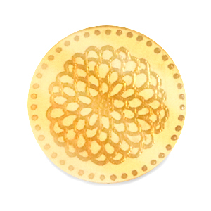 Cabochons Plexx 20mm Geburtsblume November-Chrysantheme Gold
