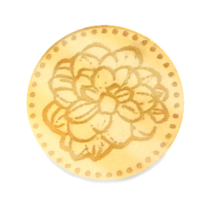 Cabochons Plexx 20mm Geburtsblume Oktober-Ringelblume Gold