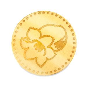 Cabochons Plexx 20mm Geburtsblume Mai-Maigl&ouml;ckchen Gold