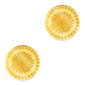 Cabochons Plexx 12mm Geburtsblume September-Aster Gold