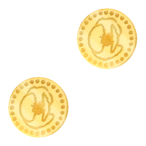 Cabochons Plexx 12mm Geburtsblume August-Mohnblume Gold