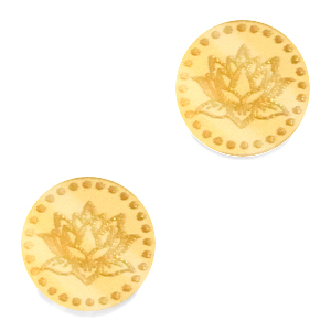 Cabochons Plexx 12mm Geburtsblume Juli-Wasserlilie Gold