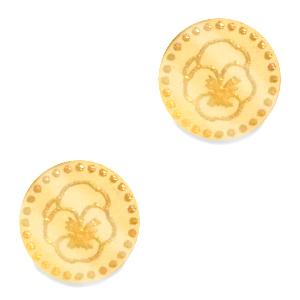 Cabochons Plexx 12mm Geburtsblume Februar-Violett Gold