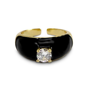 Trend Ringe Enamel & Zirconia Gold-black