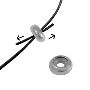 Zubeh&ouml;r aus Stainless Steel - Rostfreiem Stahl Stopperperlen 7x3mm Silver