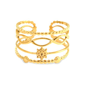 Stainless Steel - Rostfrei Stahl Ringe Gold