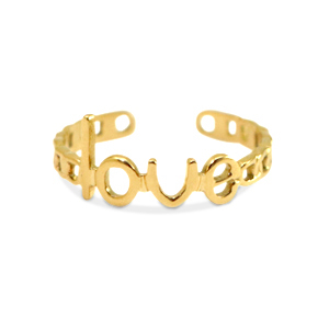 Stainless Steel - Rostfrei Stahl Ringe Love Gold