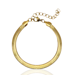 Stainless Steel - Rostfrei Stahl Armb&auml;nder Schlangenkette Gold