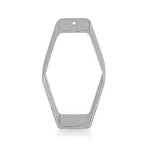 Anh&auml;nger Metall DQ Hexagon Antik silber (Nickelfrei)